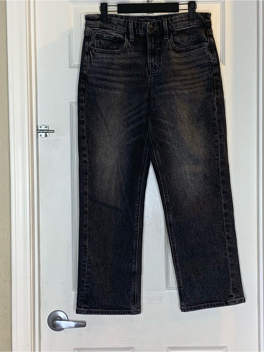 American Eagle Curvy Straight Jeans Black Size 4 Short